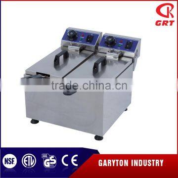 GRT - E062V Commercial Kitchen 2 Tanks Stainless Steel Deep Fryers photo-3