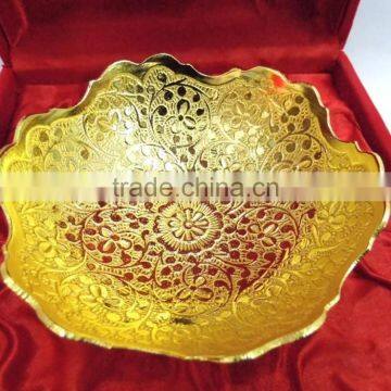 Promotional Gift, Corporate Gift Item Gold Plated Brass Bowl photo-2
