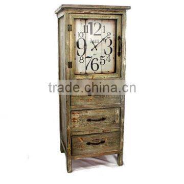 Chic Design!!!!Wooden Antique Clock Cabinet Chic Wooden Floor Cabinet with Clock