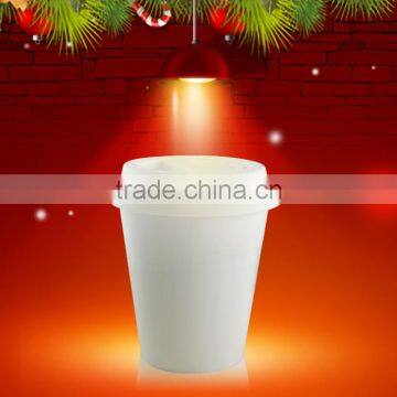 Christmas wholesale cheap Double wall ceramic tumblers, travel coffee mug with silicone lid