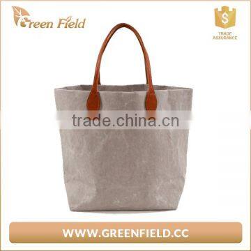 Washable kraft paper tote shopping bag