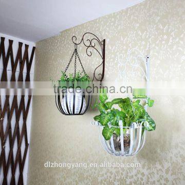 New Design Wall Hung Cheap Handmade Wrought Iron Flower Basket photo-3