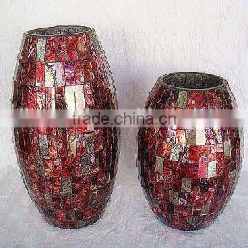 high quality mirrored mosaic glass vases in serie