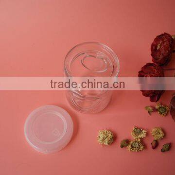 Concise Table Use Heart Belief Glass Jam Jar With Lid photo-2