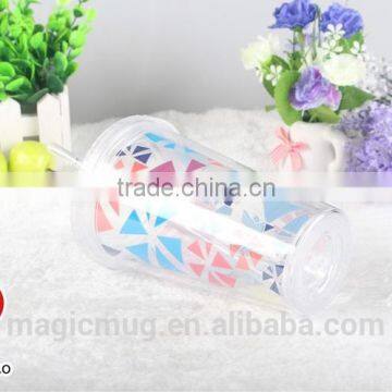 Double Wall 16oz Clear Plastic Coffee Mug photo-3