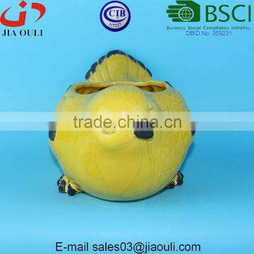 BSCI Audit Factory Antique Ceramic Yellow Bird, Animal Planter Pot Bird Flower Pot photo-2
