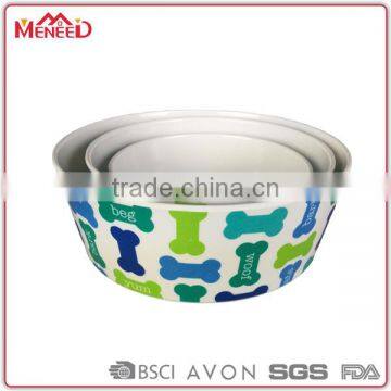 Custom logo printed melamine pet bowl, pet salad bowl