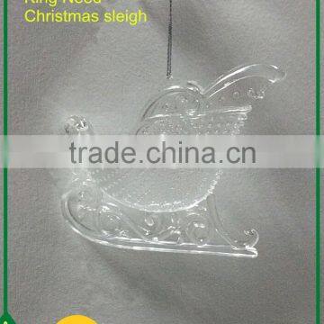 Acrylic Clear Sleigh Outdoor Christmas Ornament photo-2