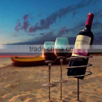 Wine Stakes Set, Wine Sticks Holds Bottle and 2 Glasses Preventing Them From Spilling or Breaking photo-2