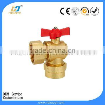 Red handle brass anti-corrosion ball valve