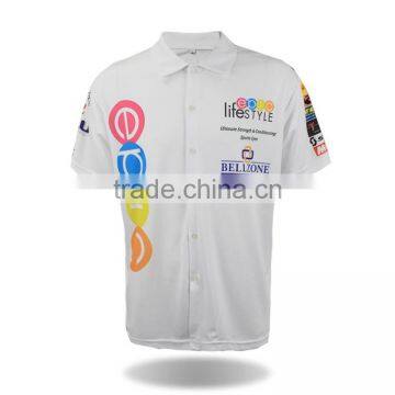 Wholesale custom 100% polyester sublimated auto racing team Polo shirts