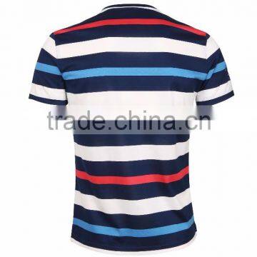 Wholesale Color Combination Cotton Stripe t Shirt photo-2