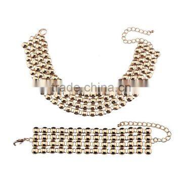Big Brand Multi Layer Alloy Beads Choker Necklace for Women Clothes Accessories photo-4