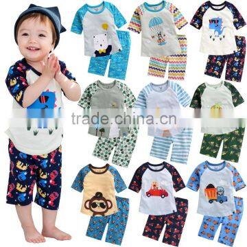 New arrival 2017 cotton fashion kids Wholesale children's clothing boutique baby summer clothes Family kids pajamas