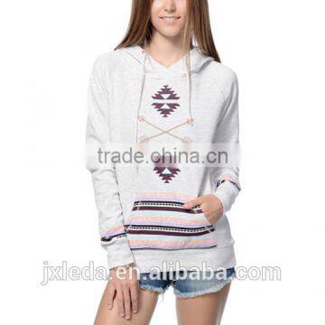 Fashion women grey print hoodie sweatshirt custom in Nangchang