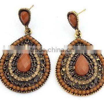 Boho Seed Bead Tassel Hoop Earrings Hollow Out Teardrop Earring Bohemian Dangle Earring photo-5