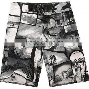 "Coconut Trees and People" Printed Sarong Beachwear for Man