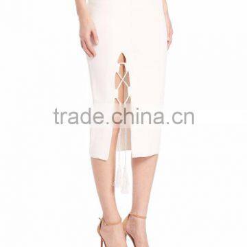 Wholesale Fitness Apparel For Women Wear Plain Dyed Floral Midi Pencil One Pace Package Buttock Solid Knit Skirt photo-5