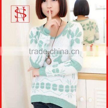 ladies mohair sweater jacquard knit sweater christmas