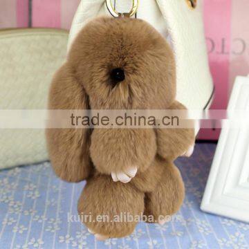 2017 New Arrive 15cm Hare Rabbit Fur Doll Handmade Bunny for Womens Bag Charms or Car Pendant Pom Pom Keychain photo-2