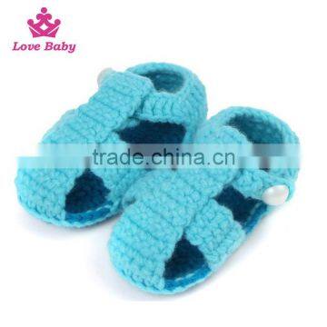Handmade Blue Baby Sandals Crochet Baby Shoes LBS20151223-62 photo-4