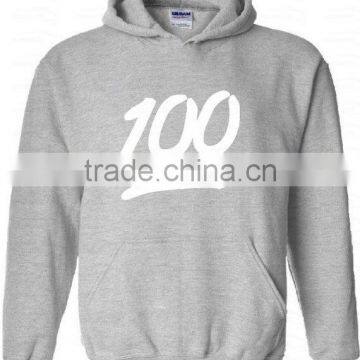 100% Cotton Pullover Hoodie With Logo,White Logo Hooded Sweatshirt photo-5