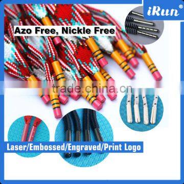 Cylinder Silver Aglets for Sneakers - Laser Logo Metal Aglets Tipping Factory - Flat Waxed Laces Aglets - Accept Custom photo-4