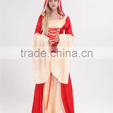 Walson Clothes Apparel Medieval Dress Game Thrones Red Hooded Gown Costume Renaissance Fancy Dress photo-3