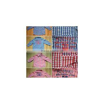 Childrens Checker Shirts With Embroidery