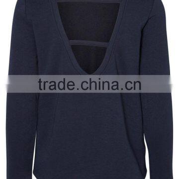 Wholesale 100% Cotton Sweatshirt Lightweight Cotton Sweatshirts Blank Backless Women Sweatshirt photo-6