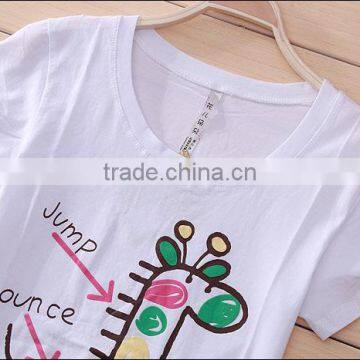 Oem Factory Women Foaming Print Round Neck t Shirt photo-2