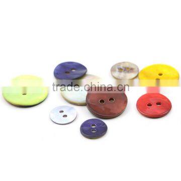 High Quality Colorful 2-Holes 100pcs/Bag Round Natural Shell Button Mother of Pearl Buttons photo-6