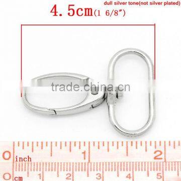 Hook Lobster Swivel Clasps Trigger Clips Snap For Key Ring Silver Tone 4.5x3.1cm,20PCs,Fashion