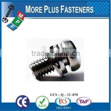 Made in Taiwan Phil Pan SEMS Screw Square Cone Washer Sems Screw Internal Tooth Washer Phillips Pan Head External Tooth Washer