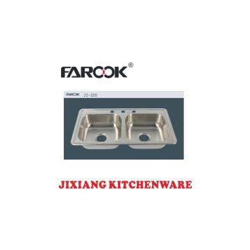 double bowl stainless steel sink