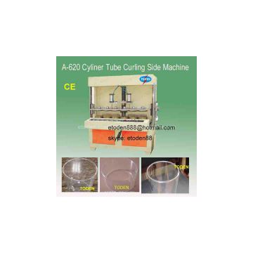 plastic cylinder boxes edge curling side machine