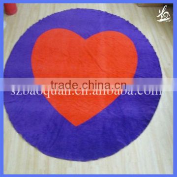 Custom heart design 100% cotton velour round beach towel