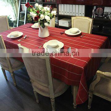 100% cotton printed with check plaid design home use waterproof oil resistant table cloth