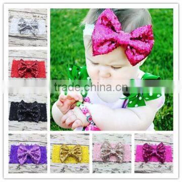 Lace Hair band with Sequin Bow Baby Headbands HeadWrap Turban Headband Girls Hair Accessories