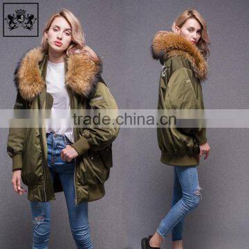 Fashion Design 100% Polyester Down Feather Ladies Winter Bomber Jacket Women