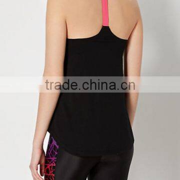 Dry Fit Dri Fit Women Tank Top Ladies Singlet Black Silk Print Custom Gym Tank Top photo-2