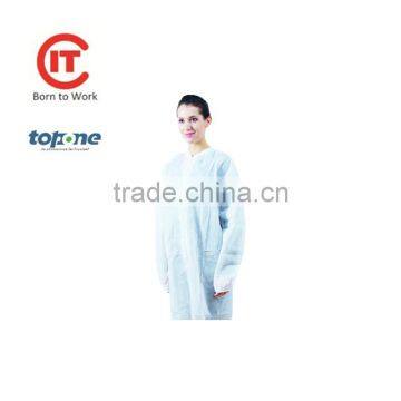 Waterproof PP nonwoven disposable protective work wear lab coat cheapest price from CIT