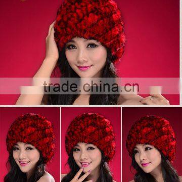 SJ699-01 Bulk Cheap Price Yarn Knit Rex Rabbit Hat