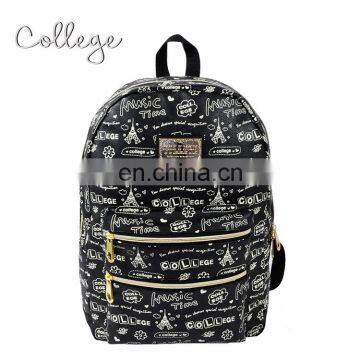 Fashion custom manufacturer black backpack bag