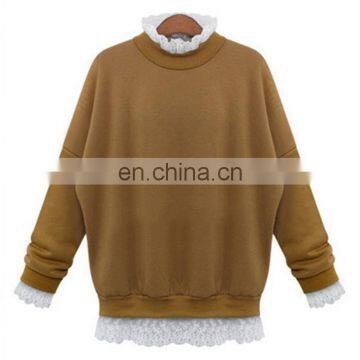 New Ladies Casual Sport Tops Plain Hoody Girls Lace Sweatshirt Jacket Plus Size photo-2