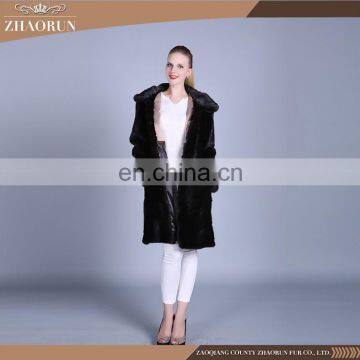 Wholesale hooded black mink fur coat , winter mink fur coat