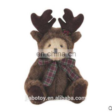 China factory promotional customized stuffed plush David's deer 30 cm brown Teddy bear toy mascot in wholesale price