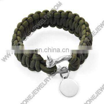 wholesale latest unique design bracelet stainless steel jewelry engravable survival bracelet