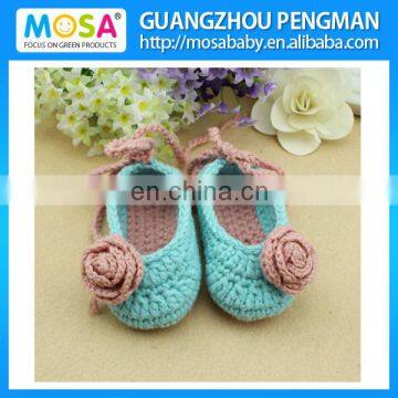 Crochet Baby Shoes Rose Flower Egg Blue Mary Jane Girl Shoes,Newborn Baby Shower Gift Shoes Toddler Booties