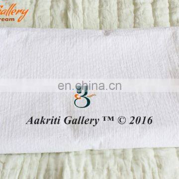 Double Plain Kantha Bedspread Quilt Throw Indian Rajasthani White Color Handmade 100% Cotton Fruit Printed Bedsheets photo-5